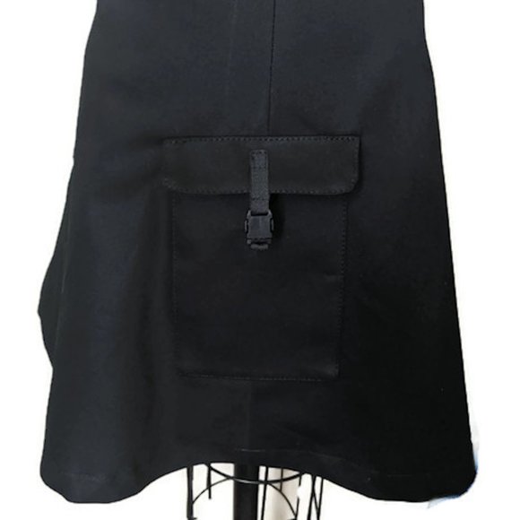 Black Organic Cotton Twill Cargo Skirt Size M - Picture 1 of 3